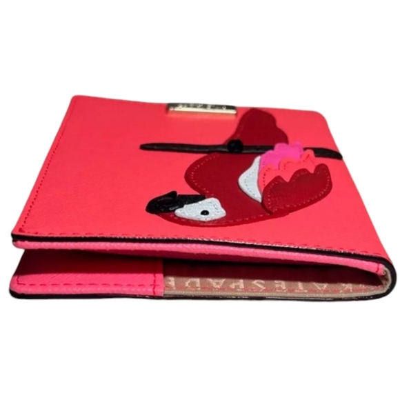 EUC KATE SPADE Imogene Talk The Talk PARROT Leather Wallet/Passport Holder - Picture 5 of 12